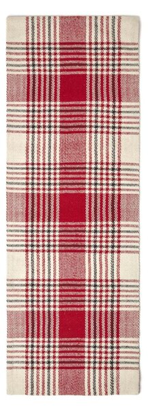 Homescapes Walker Red Tartan Check Non-Slip 100% Wool Hall Runner, 66 x 200 cm