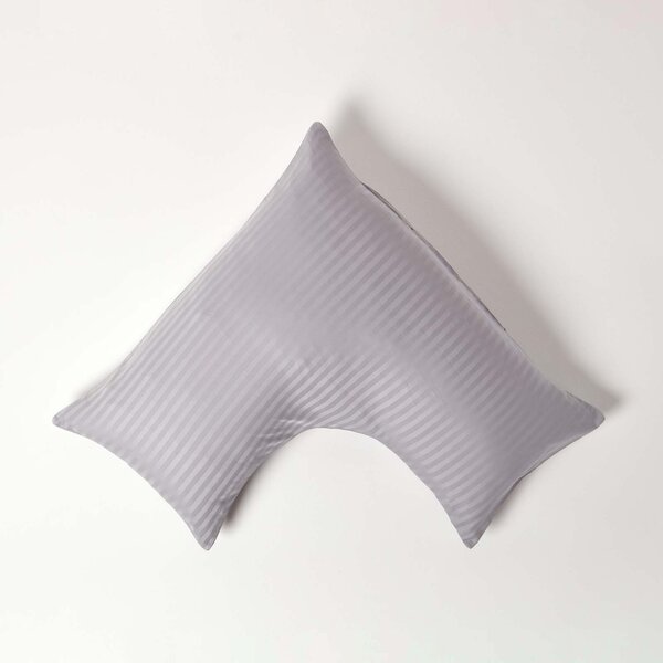 Homescapes Grey Egyptian Cotton Super Soft V Shaped Pillowcase 330 TC