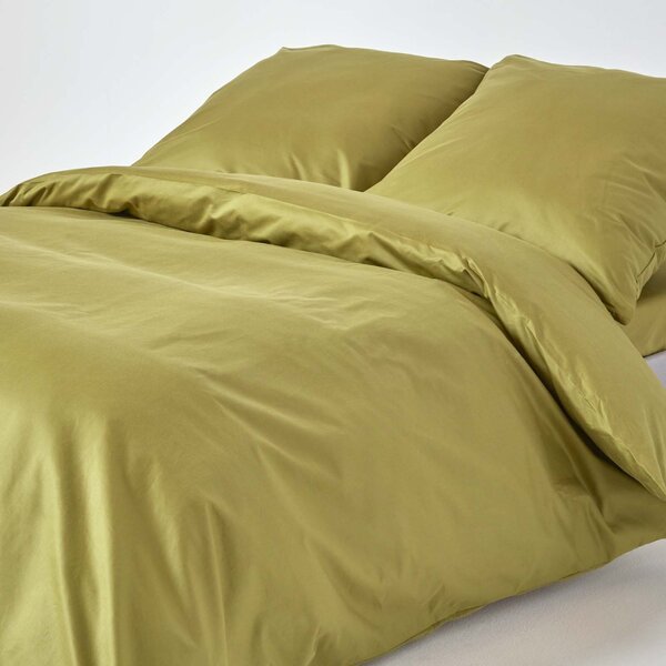 Olive Green European Egyptian Cotton Duvet Cover Set, 1000 TC, 155 x 220 cm