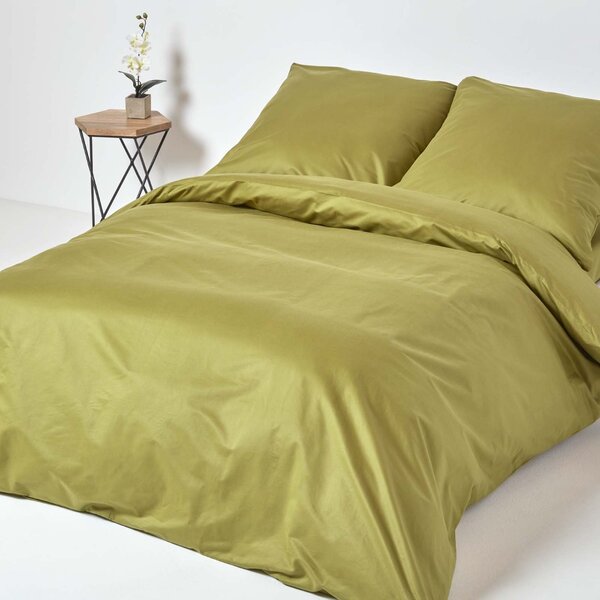 Olive Green European Egyptian Cotton Duvet Cover Set, 1000 TC, 155 x 220 cm