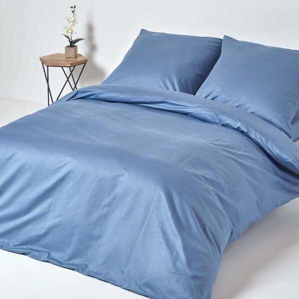 Air Force Blue European Egyptian Cotton Duvet Cover Set, 1000TC, 155 x 220 cm