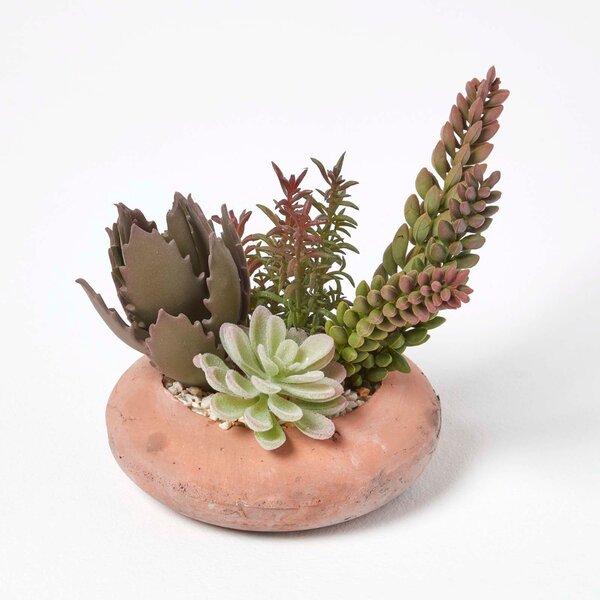 Artificial Succulent Arrangement in Decorative Terracotta Pot 15cm Wide