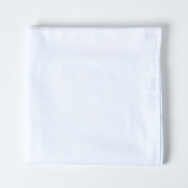 Homescapes White Linen Flat Sheet, Single