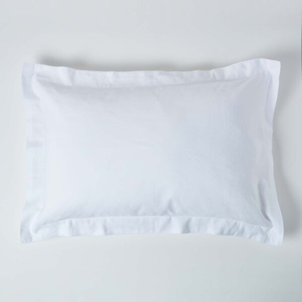 Homescapes White Linen Oxford Pillowcase, Standard