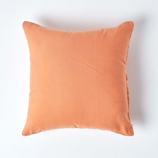 Homescapes Burnt Orange European Linen Pillowcase, 40 x 40 cm