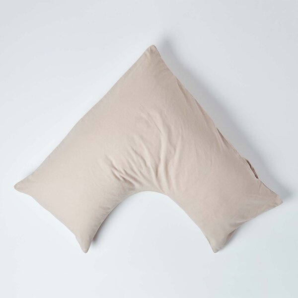 Homescapes Natural Linen V Shaped Pillowcase