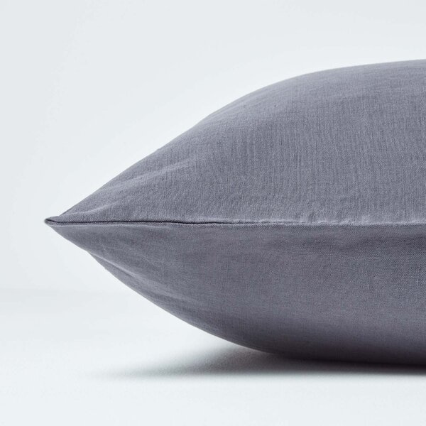 Homescapes Dark Grey Linen V Shaped Pillowcase