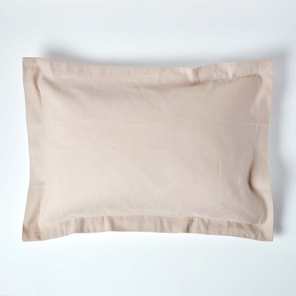 Homescapes Natural Linen Oxford Pillowcase, Standard