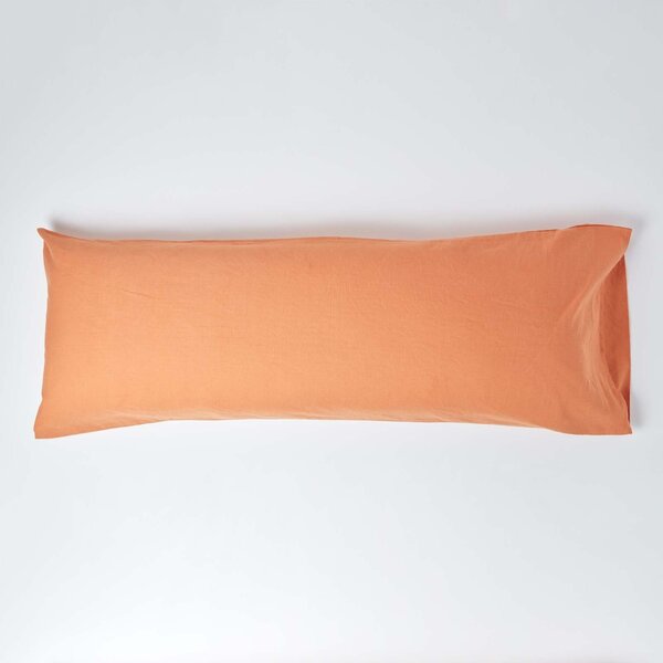 Homescapes Burnt Orange Linen Body Pillowcase