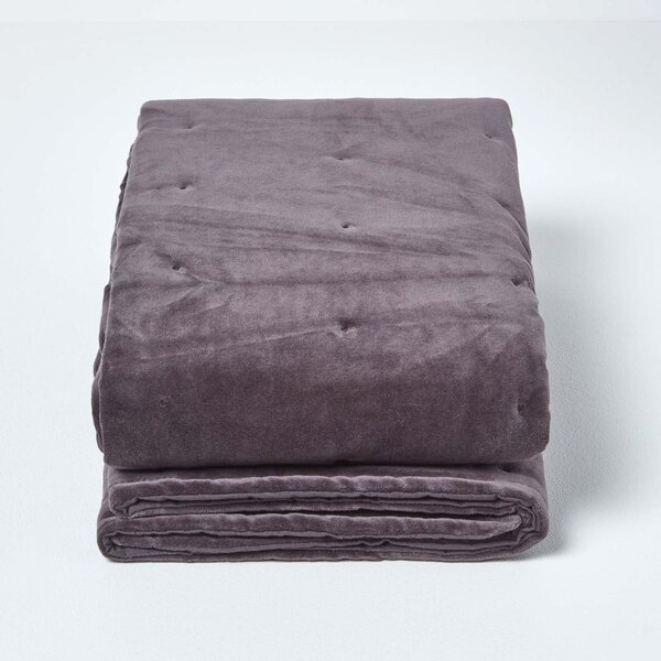 Luxury Soft Cotton Dark Grey Velvet Throw Blanket 125 x 150 cm