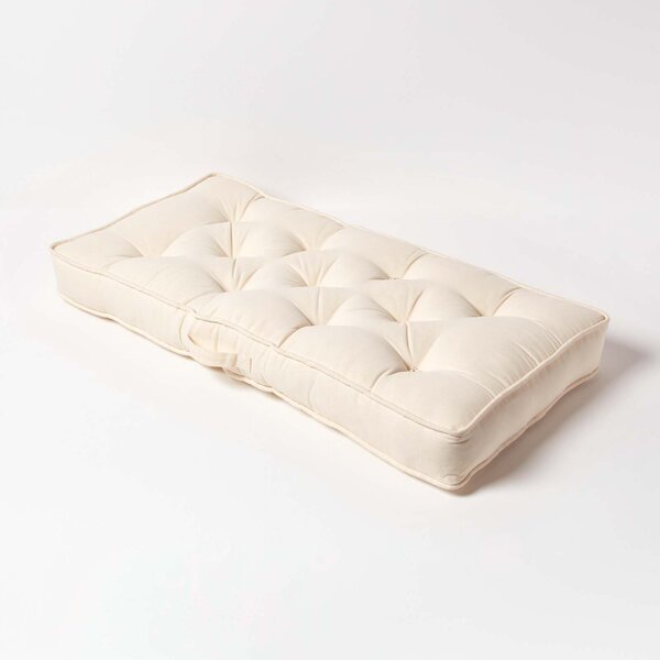 Cream 2 Seater Booster Cushion Supportive & Firm Sofa Seat Pad