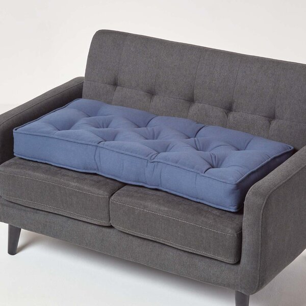 Navy Blue 2 Seater Booster Cushion Supportive & Firm Sofa Seat Pad