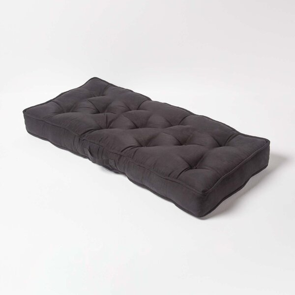 Black 2 Seater Booster Cushion Supportive & Firm Sofa Seat Pad