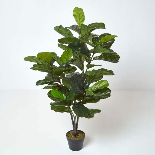 Homescapes Artificial Large Fiddle Leaf Fig Tree in Pot, 120 cm Tall