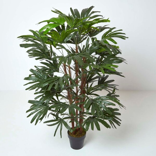 Homescapes Artificial Lifelike Palm Tree Rhapis Excelsa, 150 cm Tall