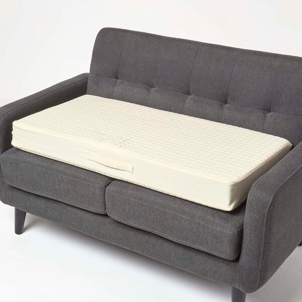 Cream Orthopaedic Foam 2-Seater Booster Cushion Removable Cotton Cover