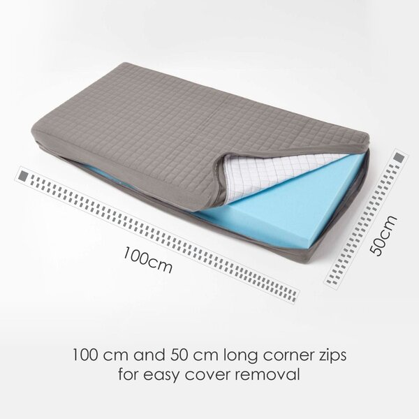 Grey Orthopaedic Foam 2-Seater Booster Cushion Removable Cotton Cover