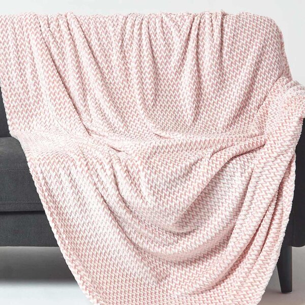 Homescapes Super Soft Pink Faux Fur Velvet Throw 130 x 160 cm