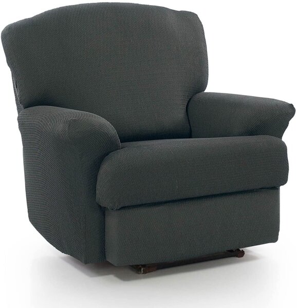 Recliner Seat Armchair Cover Elasticated Slipcover Protector, Charcoal Grey