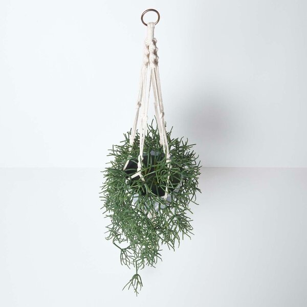 Homescapes Artificial Hanging Basket Green Hanging Plant in Pot 116 cm