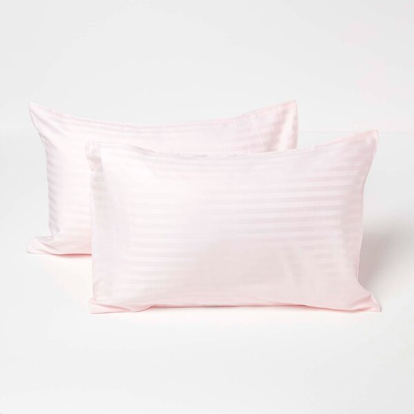 Homescapes Pair of Pink Cotton Kids Pillowcases 40 x 60 cm 330 TC