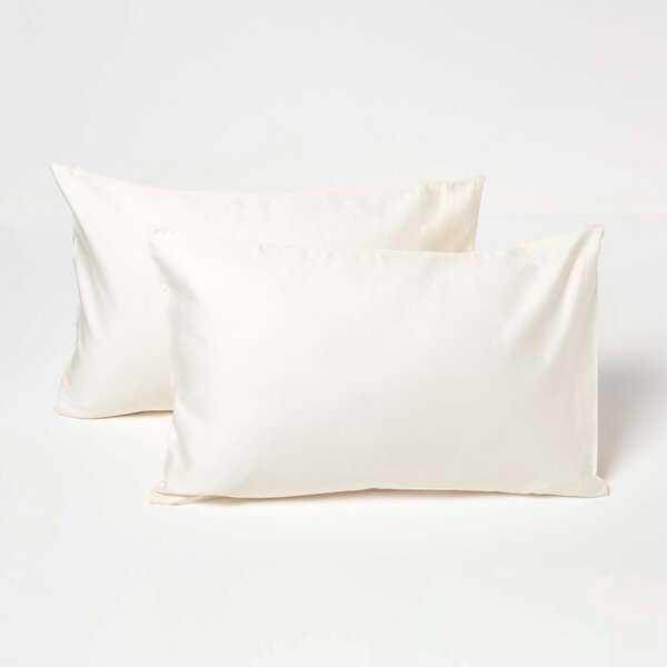 Homescapes Pair of Cream Organic Cotton Kids Pillowcases 40 x 60 cm