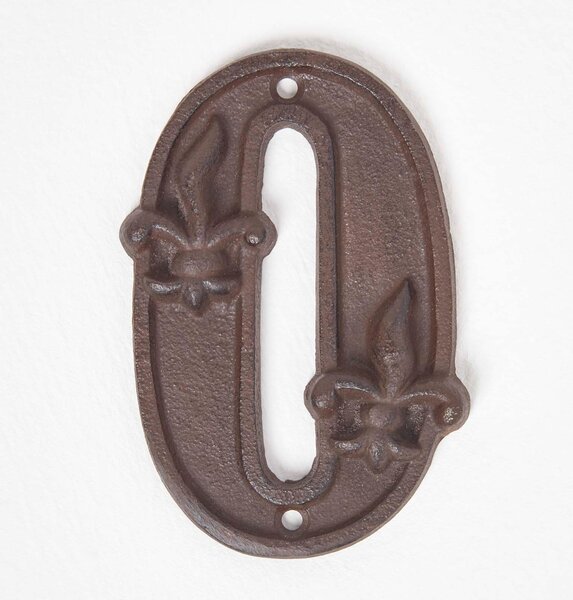 Homescapes Cast Iron House Number Decorative Metal Door Number, 0