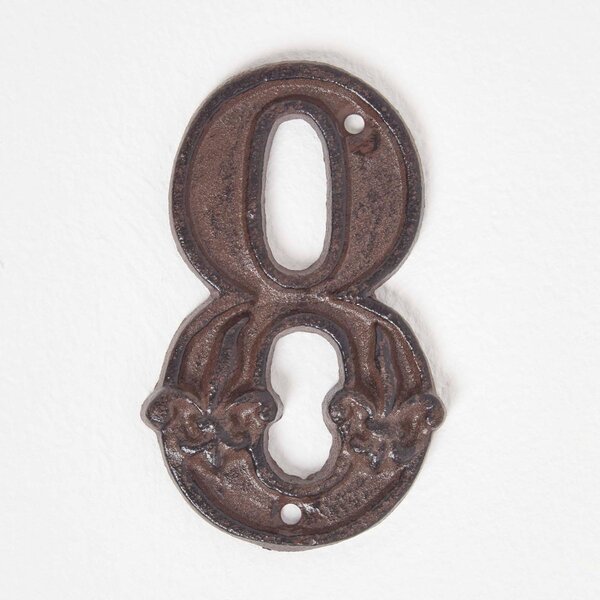 Homescapes Cast Iron House Number Decorative Metal Door Number, 8