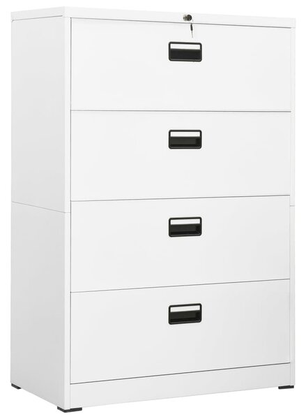 Filing Cabinet White 90x46x134 cm Steel