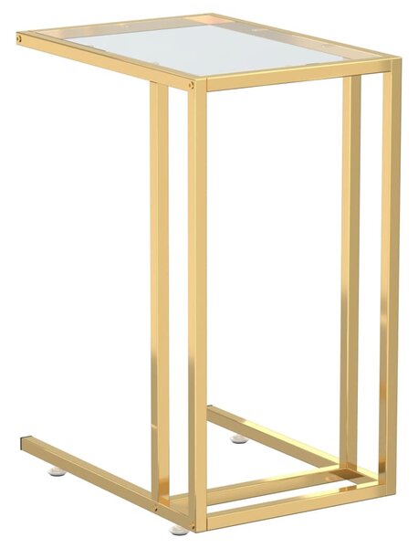 Computer Side Table Transparent 50x35x65 cm Tempered Glass