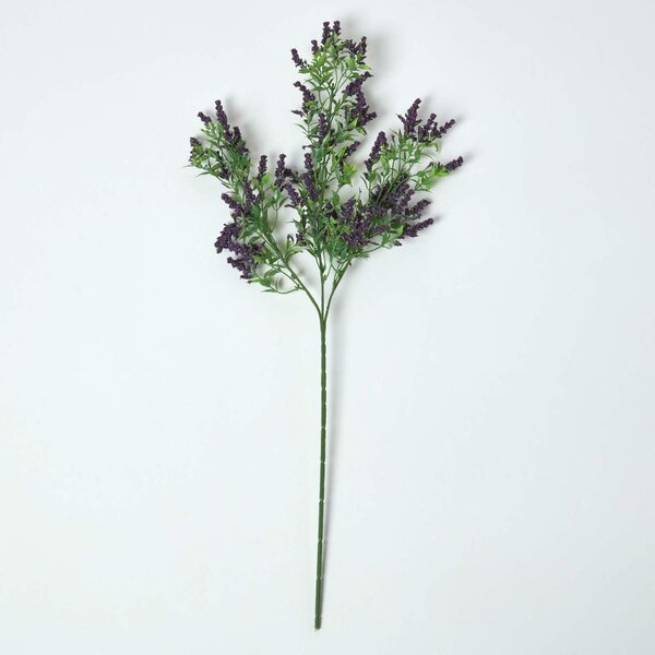 Homescapes Purple Artificial Lavender Spray Single Stem 69 cm