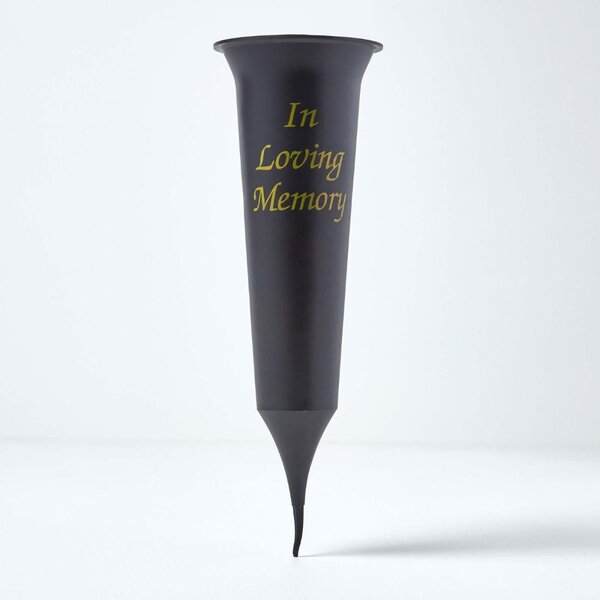 Homescapes ‘In Loving Memory’ Flute Spike Flower Vase Grave Pot