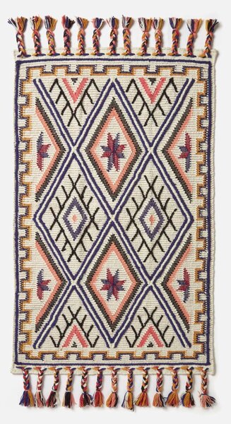 Multi Colour Geometric 90 x 150 cm Goa Handwoven Wool Kilim Rug