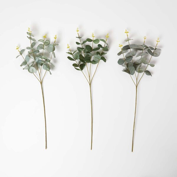 Homescapes Artificial Eucalyptus Single Stem Set of 3