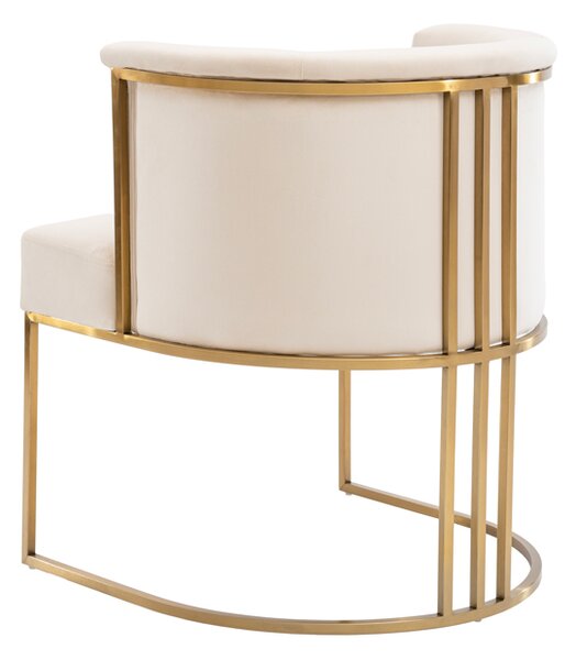 Aria Dining Chair – Chalk – Brass