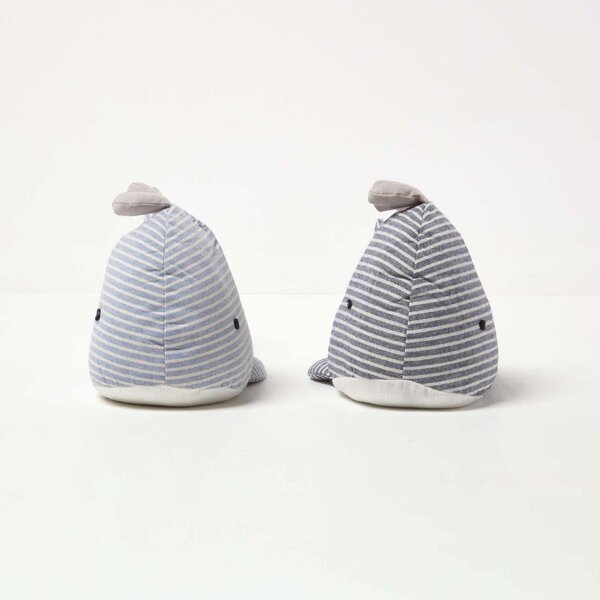 Homescapes Set of 2 Grey Whale Doorstops