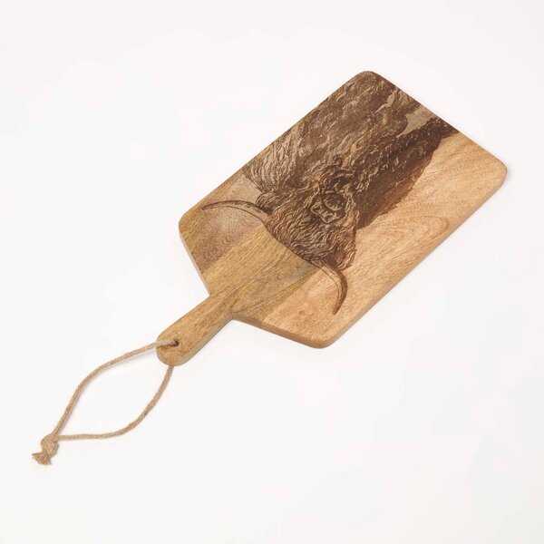 Homescapes Wooden Cutting Board Cow Charcuterie Cheese Board