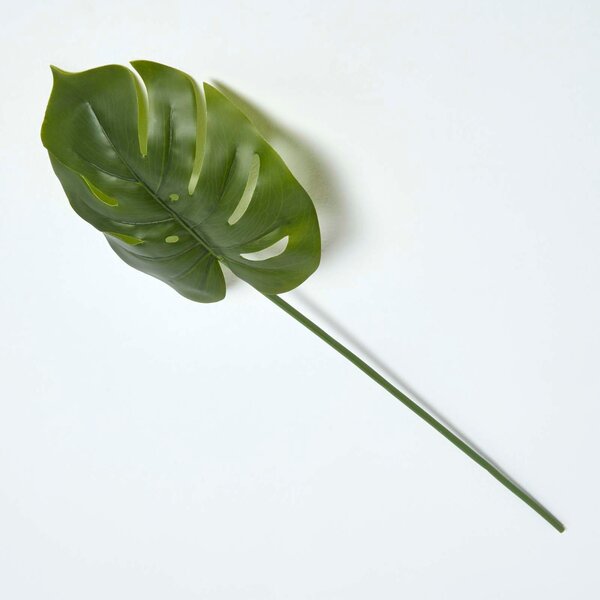 Homescapes Green Monstera Artificial Tropical Leaf Single Stem 70 cm