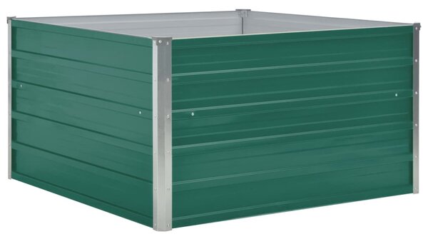 Raised Garden Bed 100x100x45 cm Galvanised Steel Green