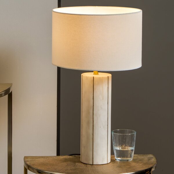 Venetia Tall White & Gold Table Lamp White