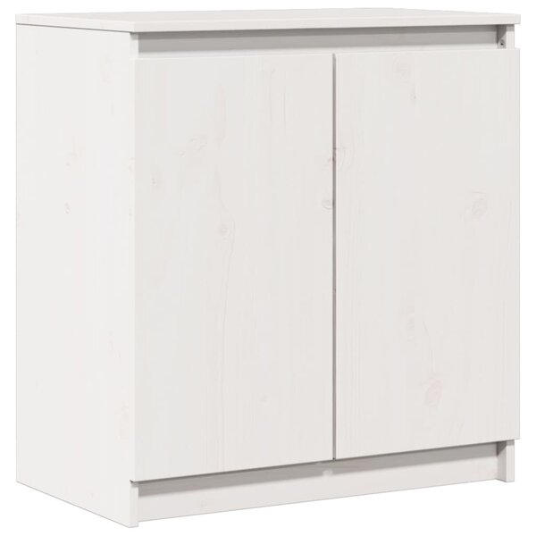 Side Cabinet White 60x36x65 cm Solid Pinewood