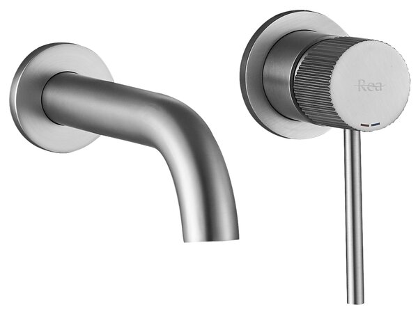 Wall Mounted faucet Rea Lungo Stripe Brush Nickel