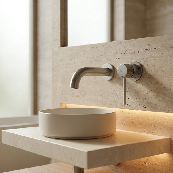 Wall Mounted faucet Rea Lungo Stripe Brush Nickel