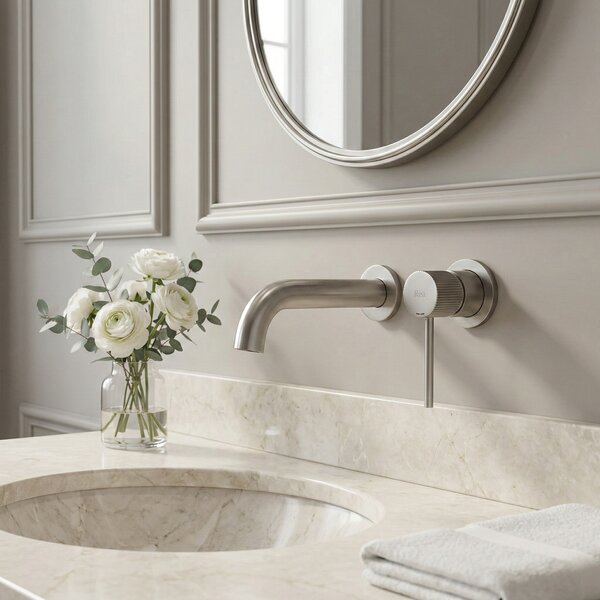 Wall Mounted faucet Rea Lungo Stripe Brush Nickel