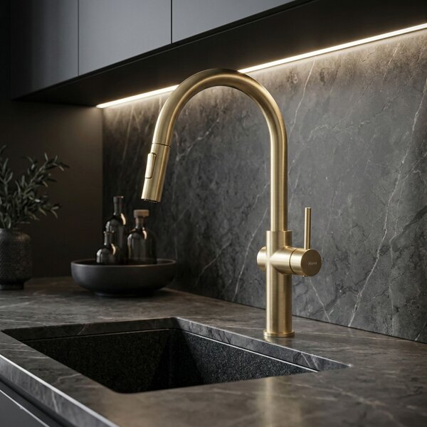 Kitchen faucet Fresh High Gold Brush