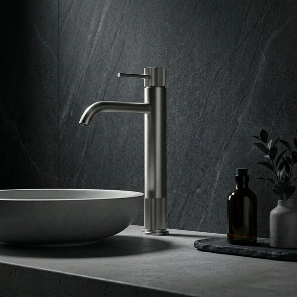 Bathroom faucet Rea Lungo Stripe Brush Nickel