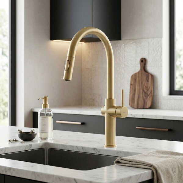 Kitchen faucet Fresh High Gold Brush