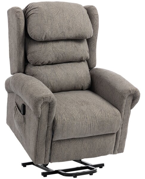 HOMCOM Velvet-Feel Electric Riser Recliner Chair, Power Lift Recliner Chair for Elderly with Remote Control, Dark Grey