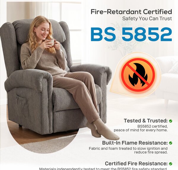 HOMCOM Velvet-Feel Electric Riser Recliner Chair, Power Lift Recliner Chair for Elderly with Remote Control, Dark Grey