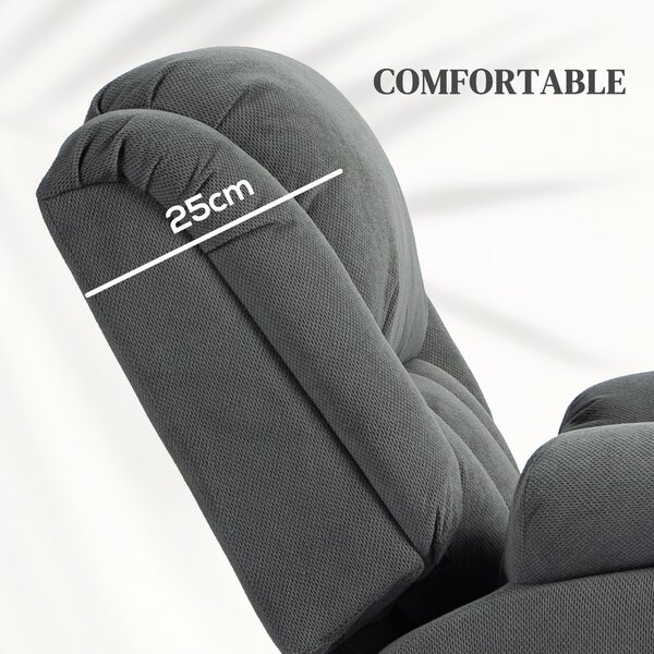 HOMCOM Recliner Armchair Lift Chair, Electric Recliner Chair with Vibration Massage and Heat, Wide Seat, USB Port, Grey
